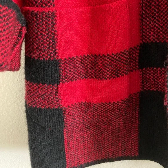 SOLD - Talbots Plaid Cotton Blend Notch Collar Sweater Jacket - Picture 4 of 7